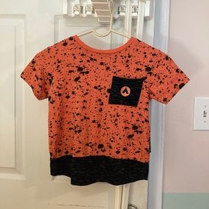 Air Walk Orange Black Splatter Paint T-shirt